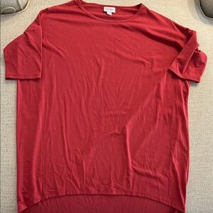 LuLaRoe Red Short Sleeve Tunic Top